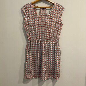 BeBop Chevron Print Dress Racerback Sleeveless Casual‎ Summer Mini Dress L